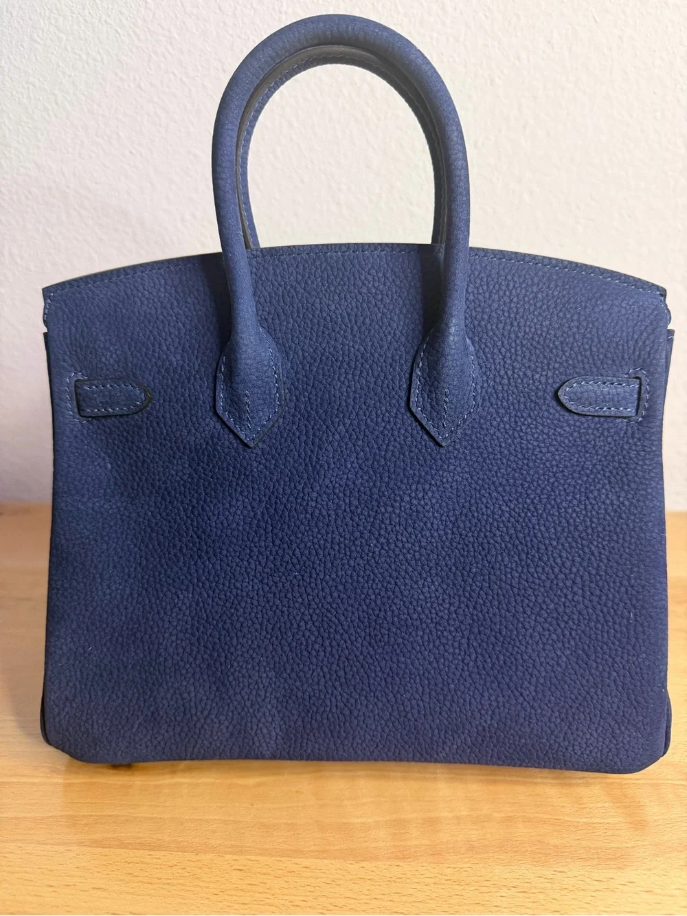 Classic Retourne Navy Bleu genuine DEER Leather handmade imported calfskin 25